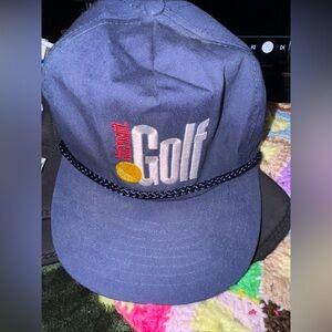 Vintage 90s Microsoft Golf Promo PC Video Game Snapback Zip Slide Hat Cap
